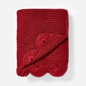 Knit Scalloped Edge Throw Blanket Red - Threshold Studio McGee, Christmas 2024